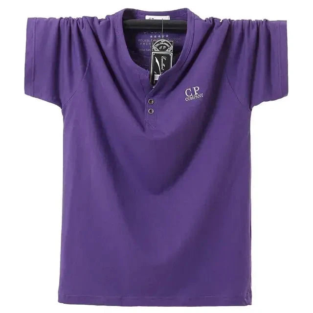 Men's V-neck Plus Size Cotton Sport T-shirt Fuchsia 5XL TwinTilt Steel Pet Feeder