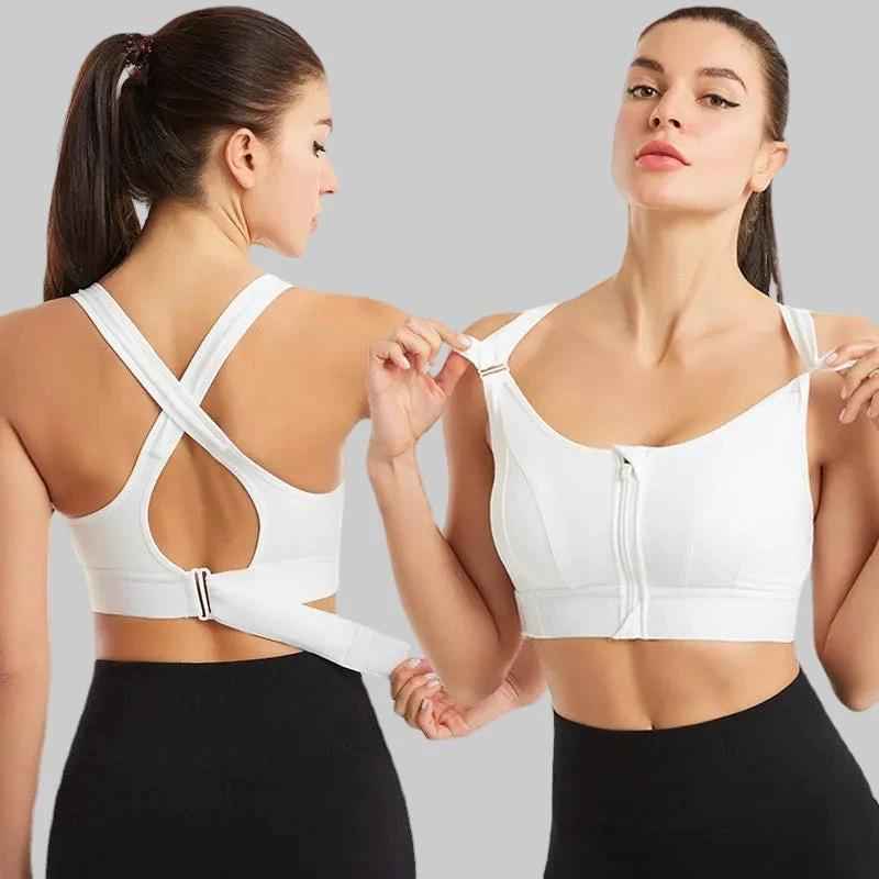 Sculpt Sports Bra – Front Zip & Adjustable - NORDUM.SHOP