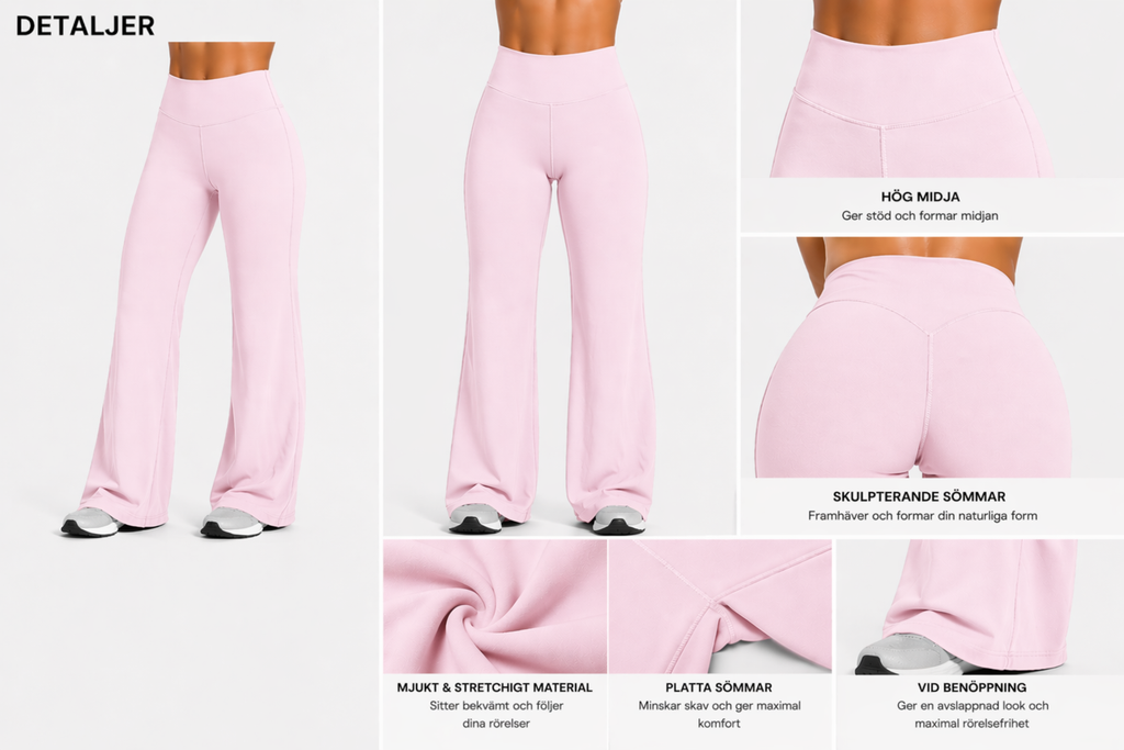 flare leggings women high waist pink