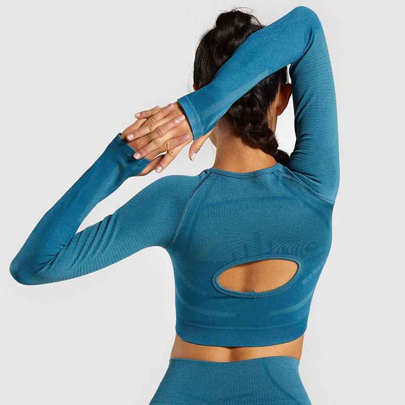 Seamless Long Sleeve Fitness Set Women - NORDUM.SHOP