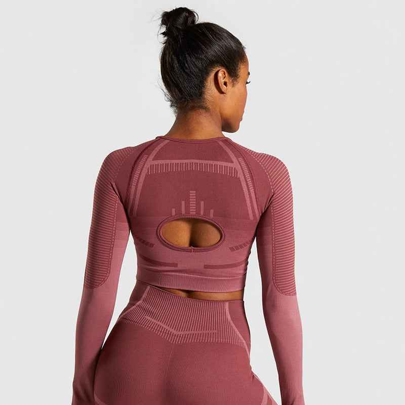 Seamless Long Sleeve Fitness Set Women - NORDUM.SHOP