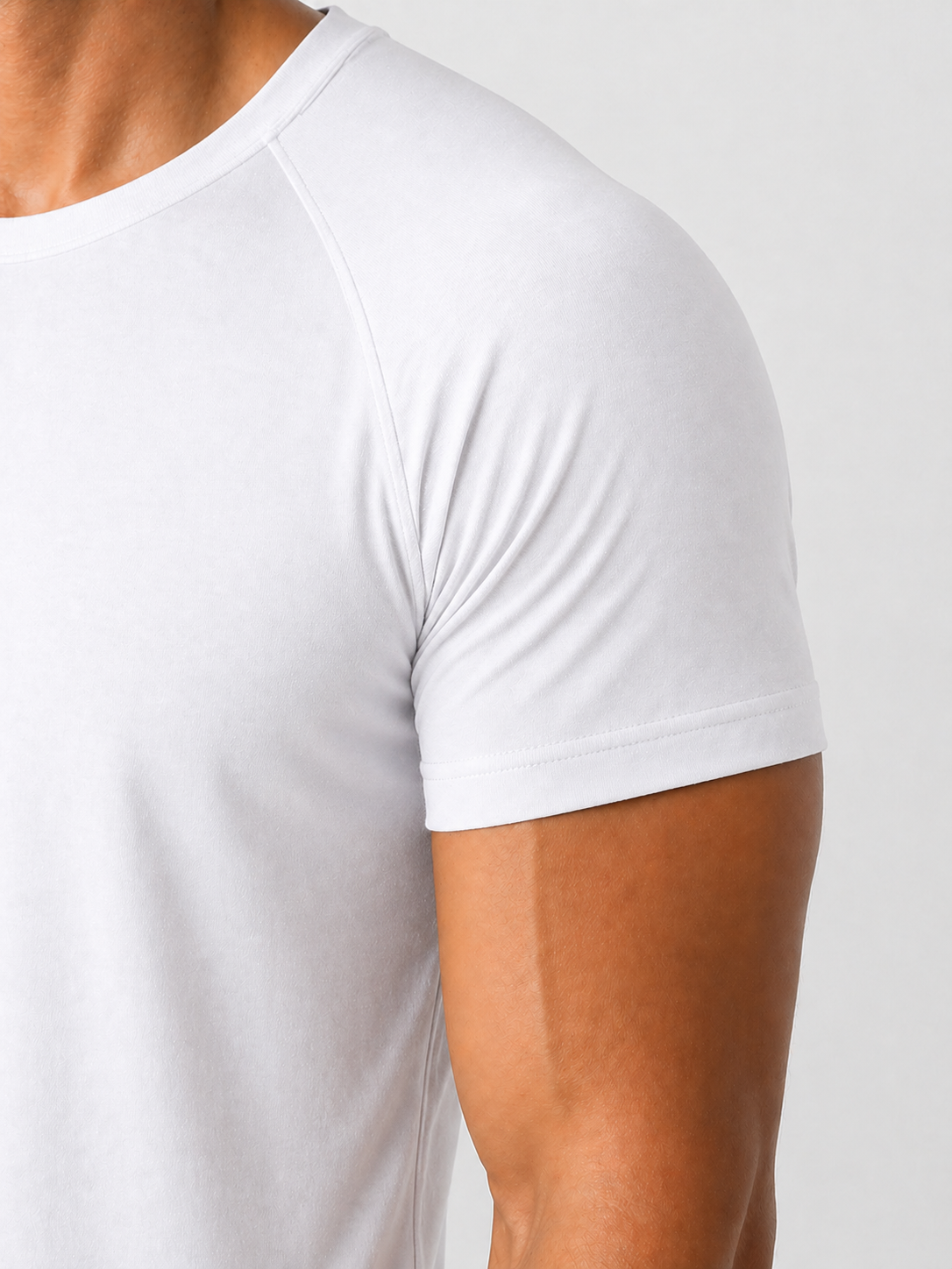 mens workout t shirt white sleeve detail
