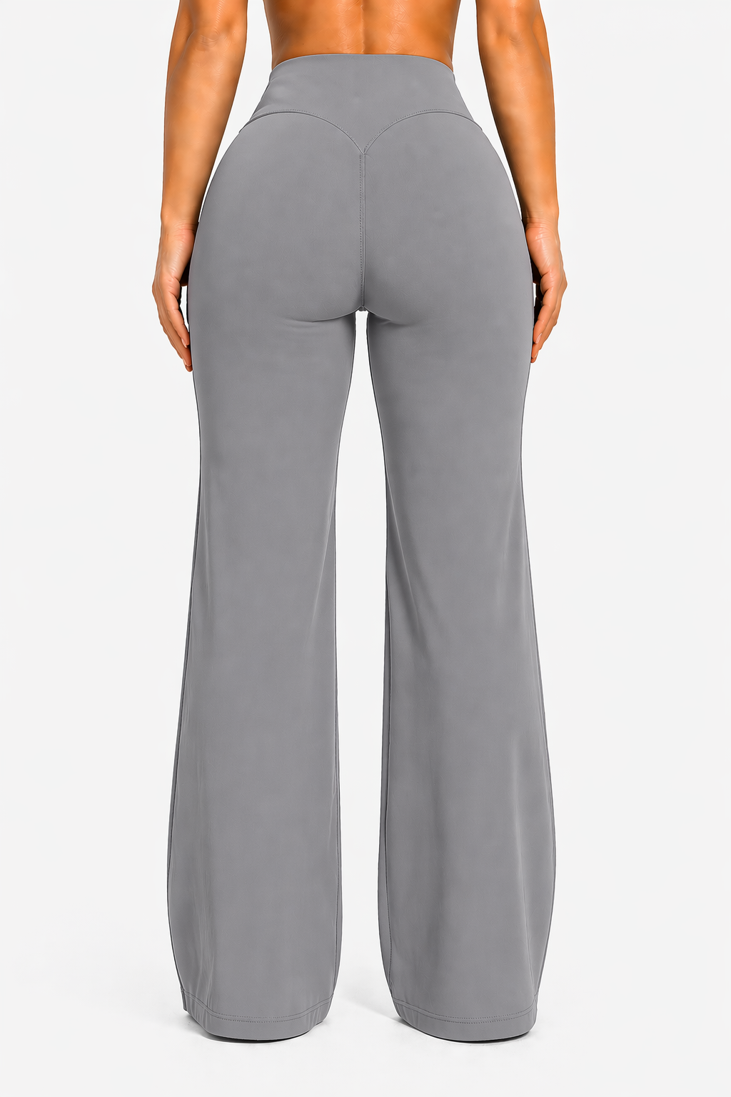 flare leggings women back view grey