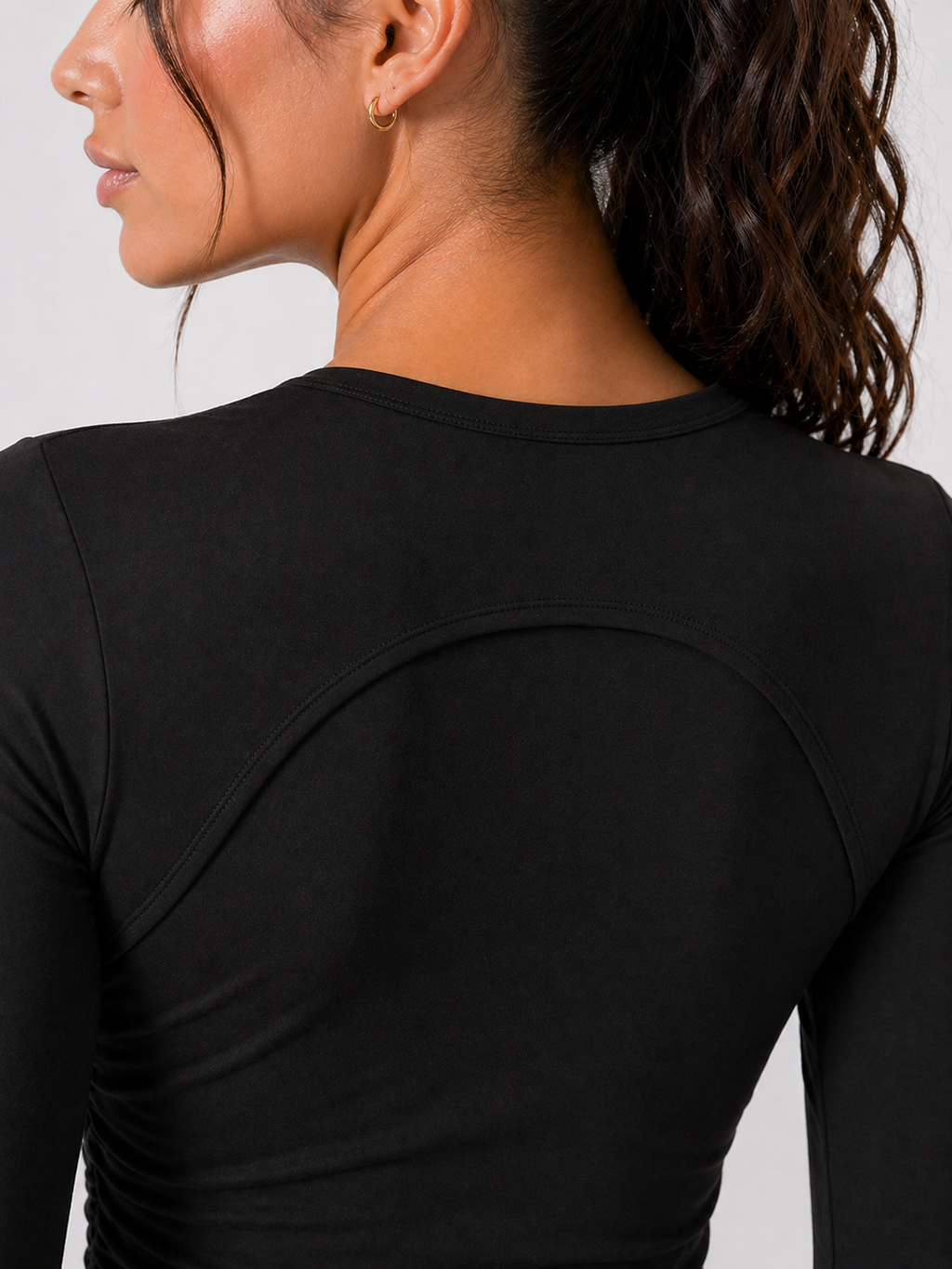 long sleeve training top women black close up back