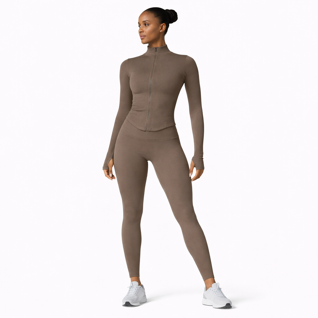 Women’s Training Jacket – Seamless Zip Top - NORDUM.SHOP