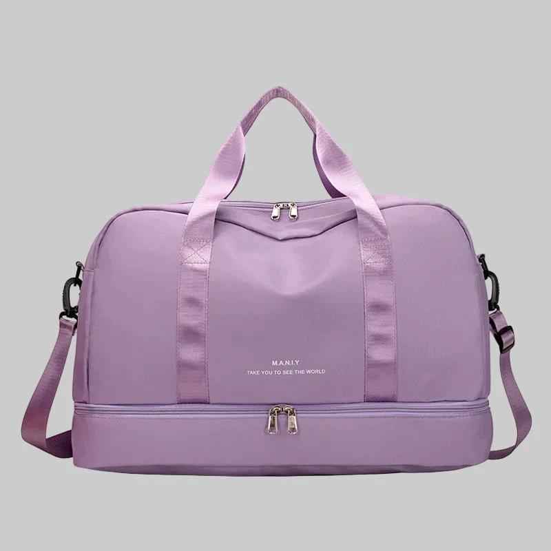 travel duffel bag lavender front view