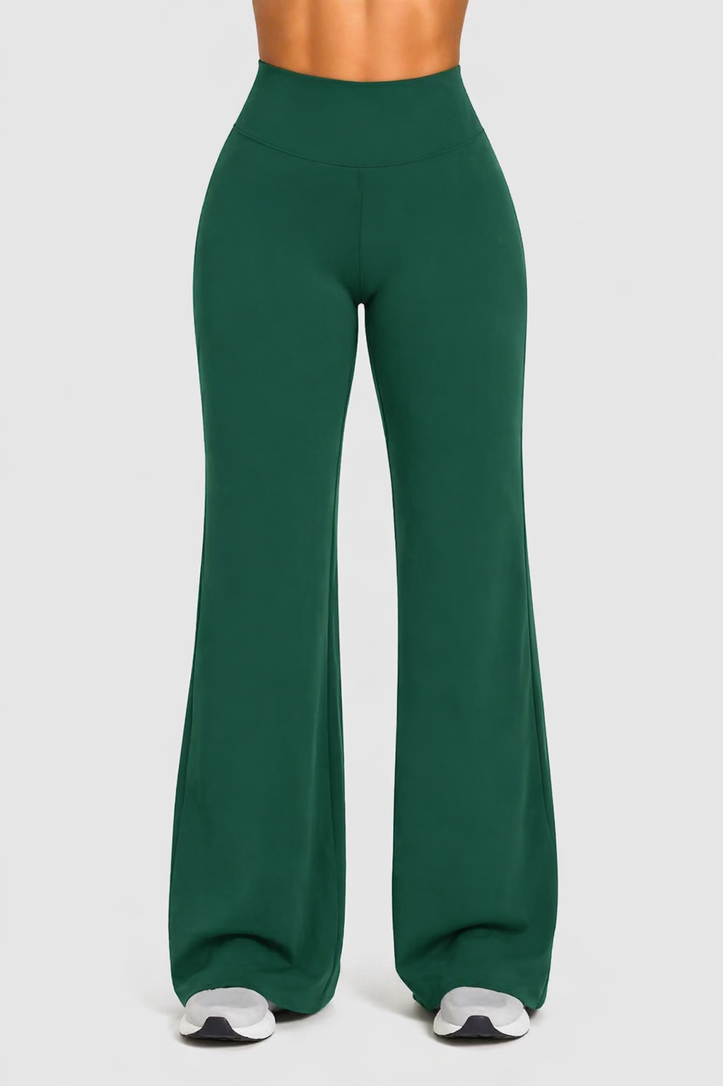 flare leggings women back view green