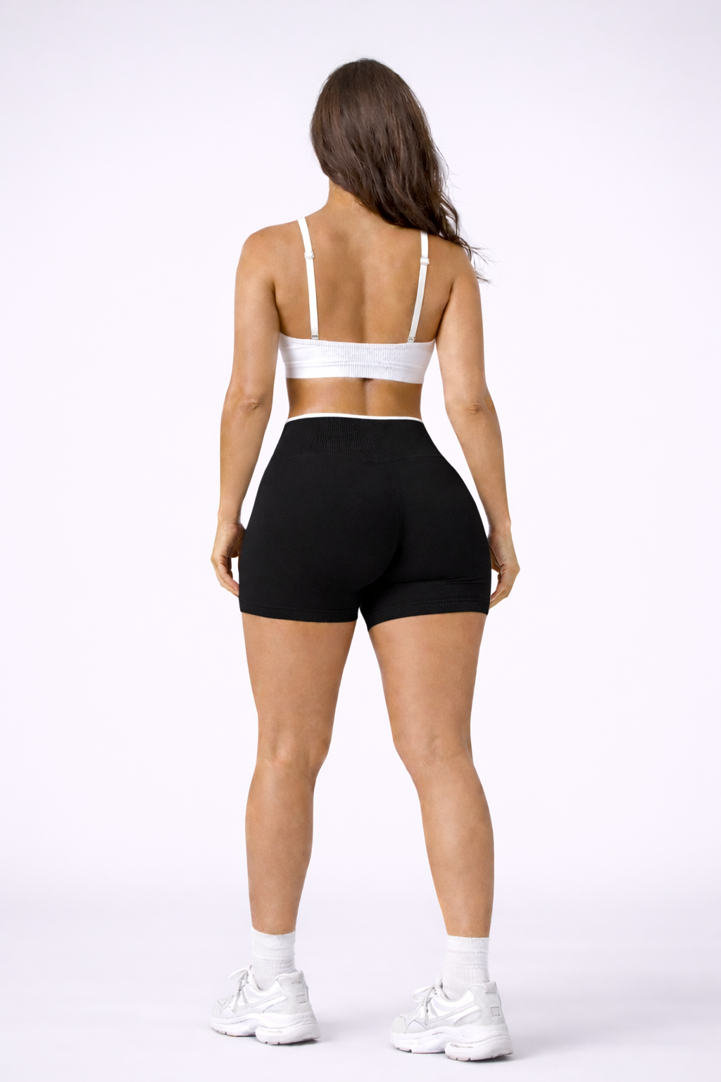 seamless high waist shorts women black