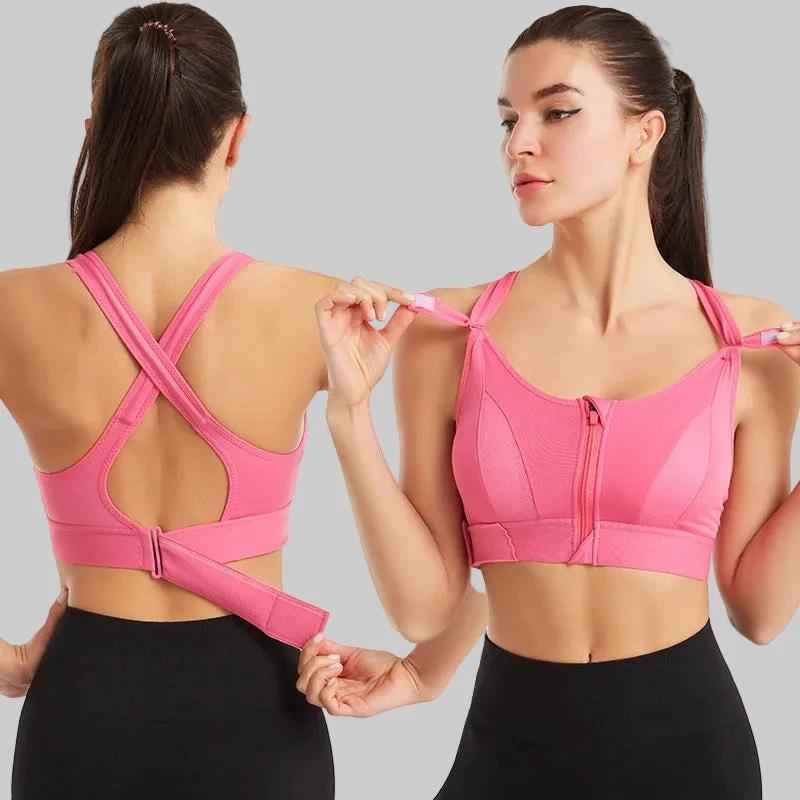 Sculpt Sports Bra – Front Zip & Adjustable - NORDUM.SHOP
