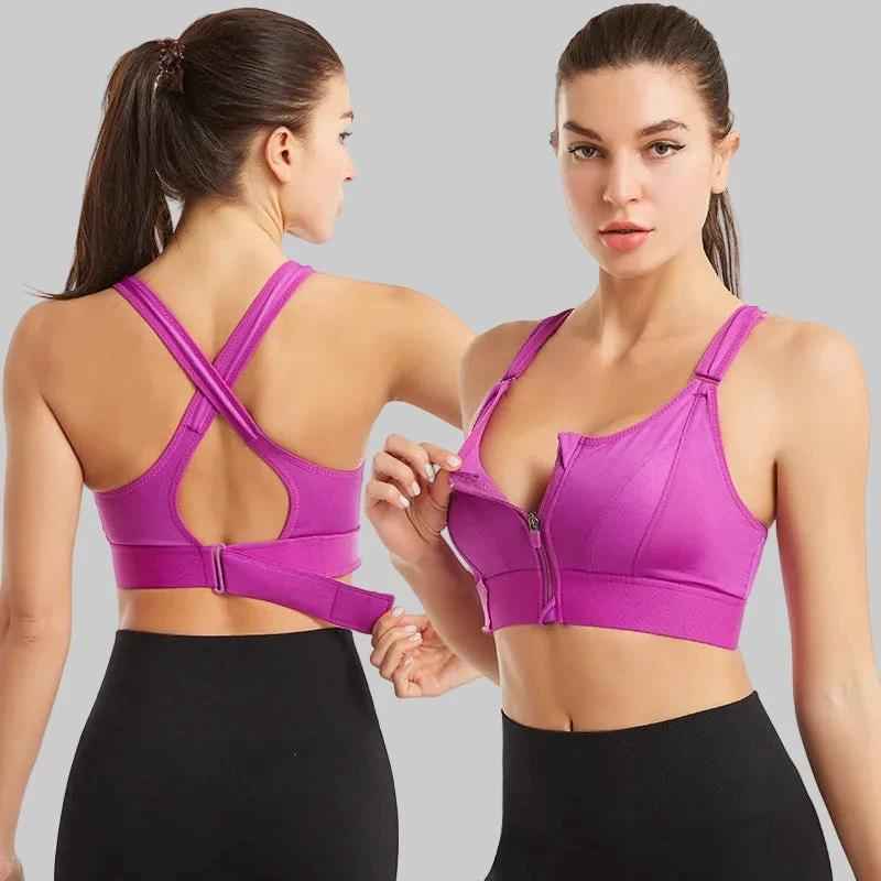 Sculpt Sports Bra – Front Zip & Adjustable - NORDUM.SHOP