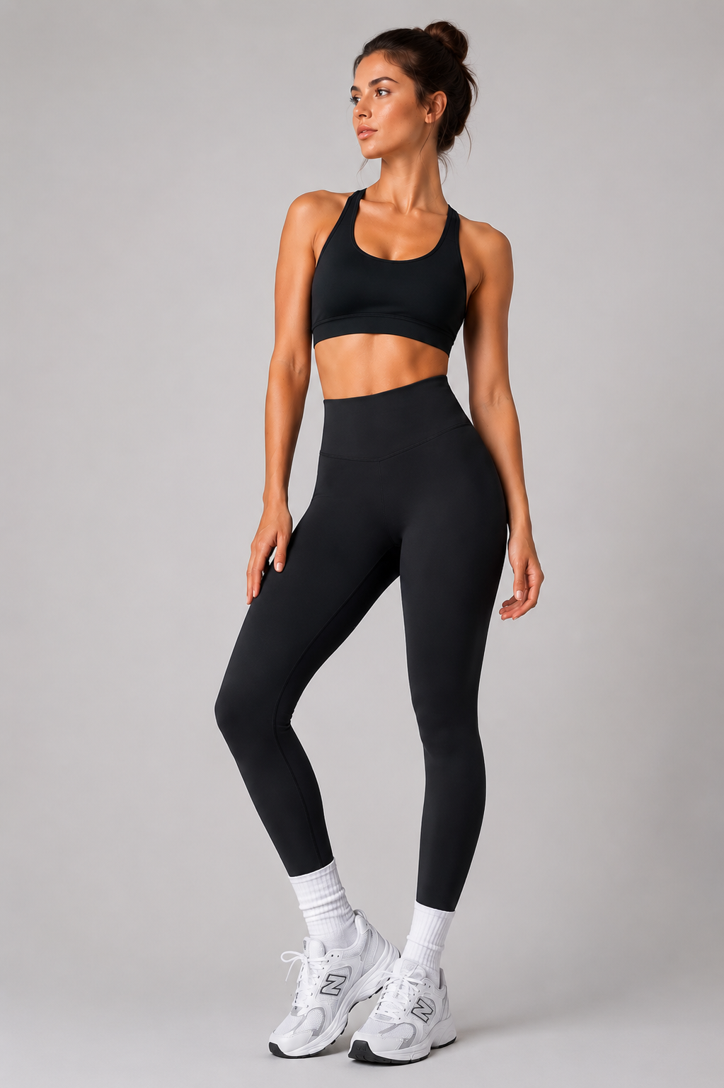 high waist scrunch seamless leggings women black activewear outfit