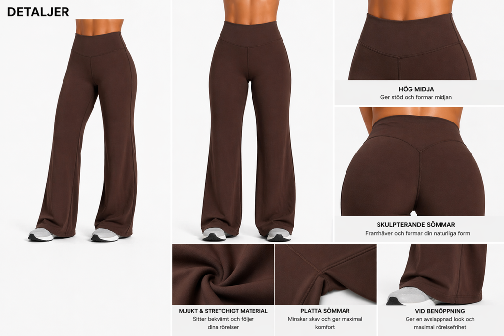 flare leggings women design details brown