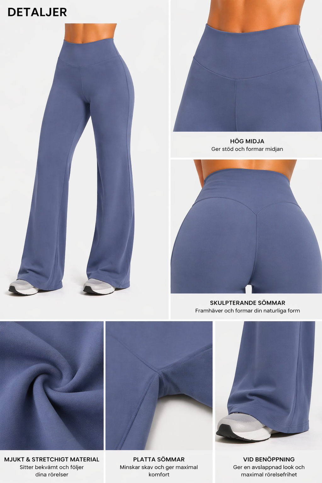 flare leggings women gym outfit sapphire blue
