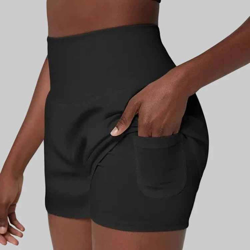 Women’s 2-in-1 Sculpt Shorts – High Waist Squat-Proof Gym Shorts with Phone Pocket - NORDUM.SHOP