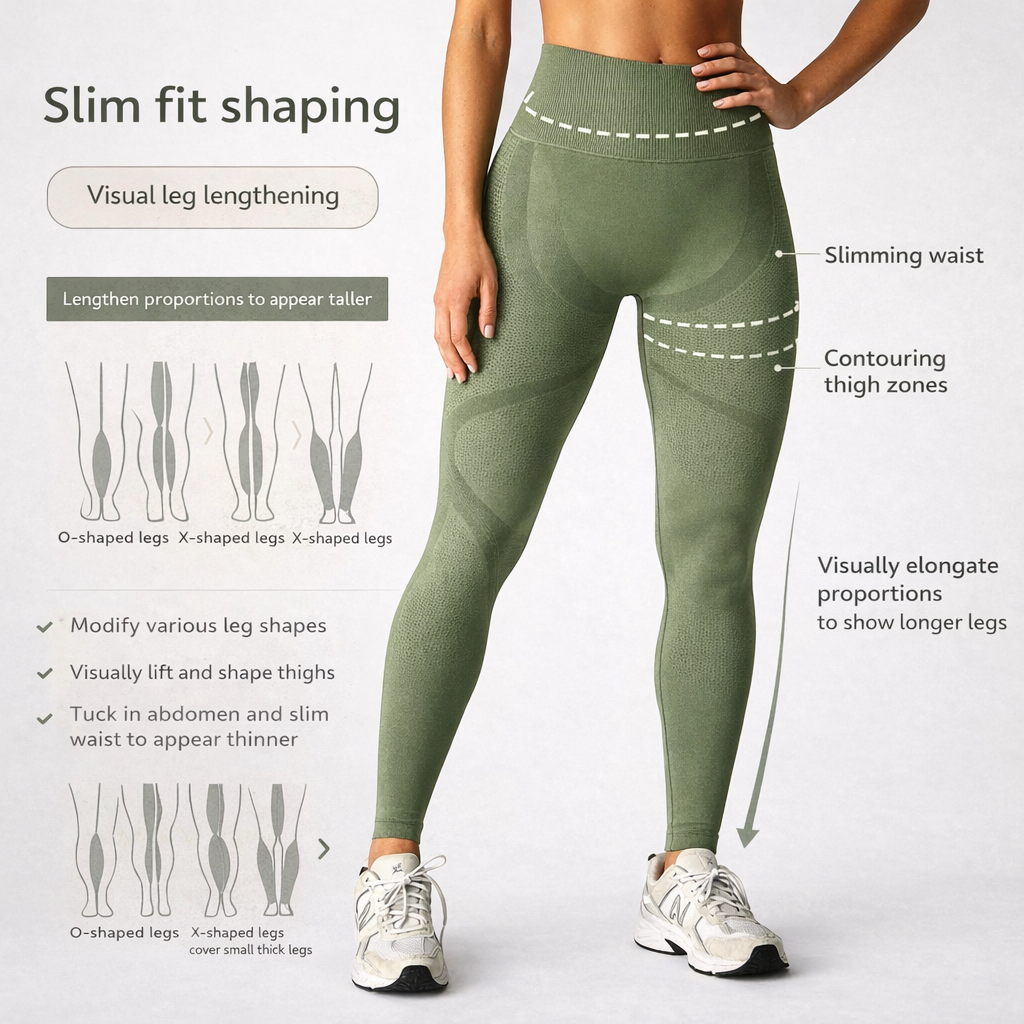 seamless high waist leggings green product details chart