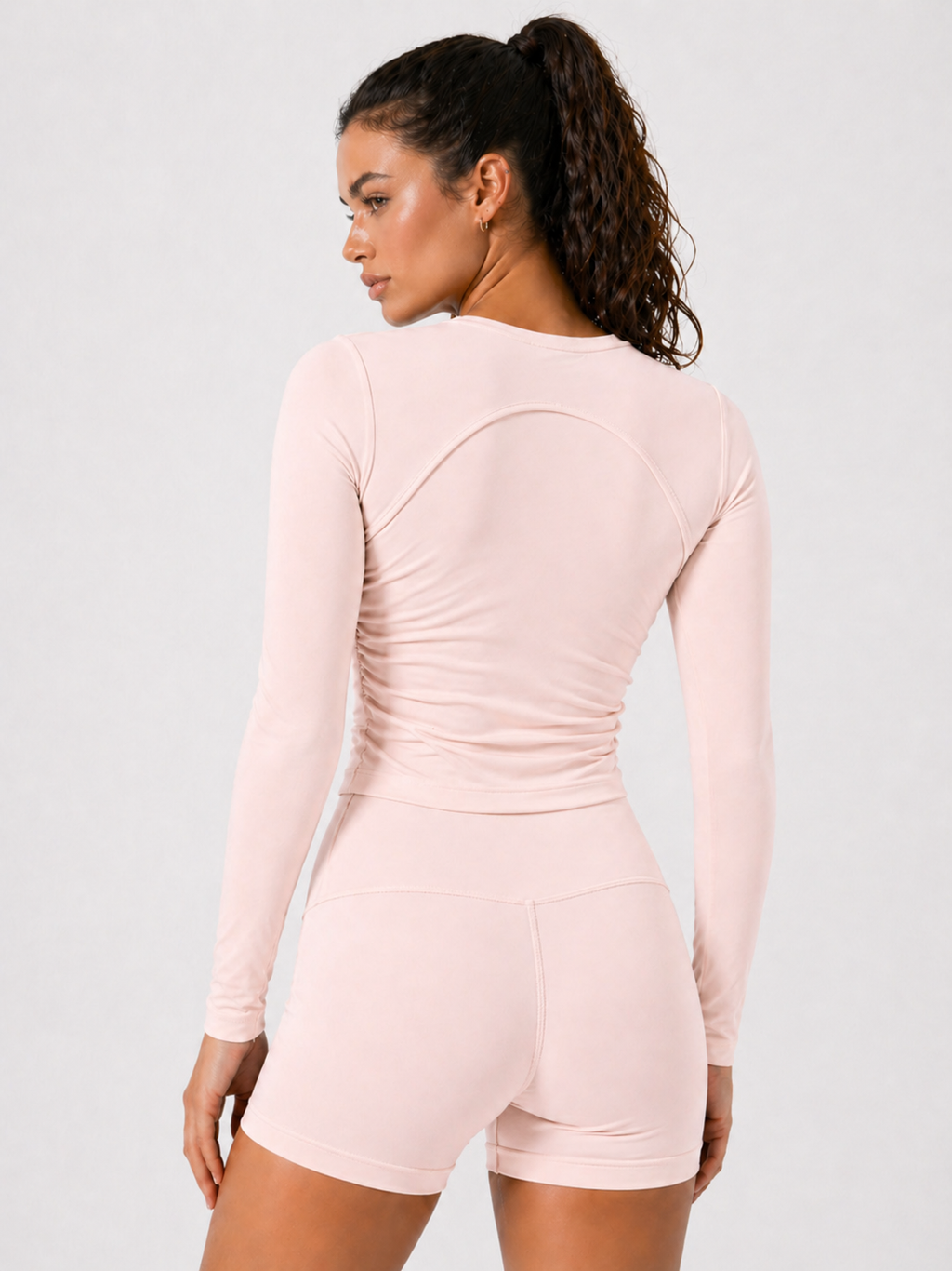 long sleeve training top women powder back view