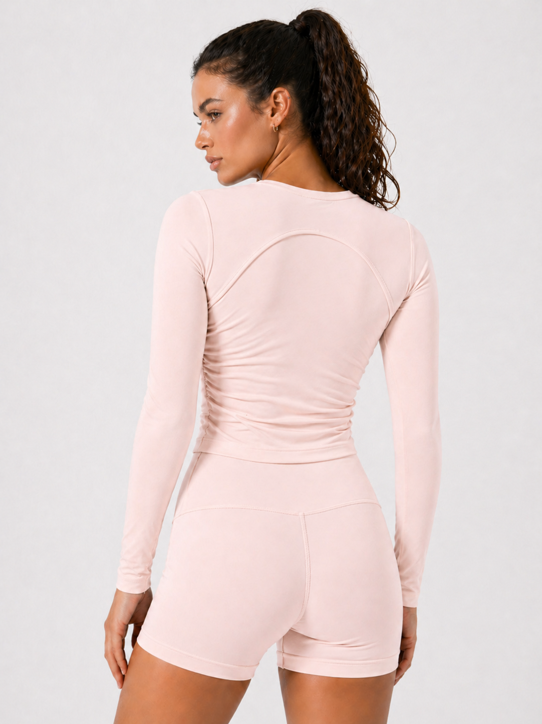 long sleeve training top women powder back view