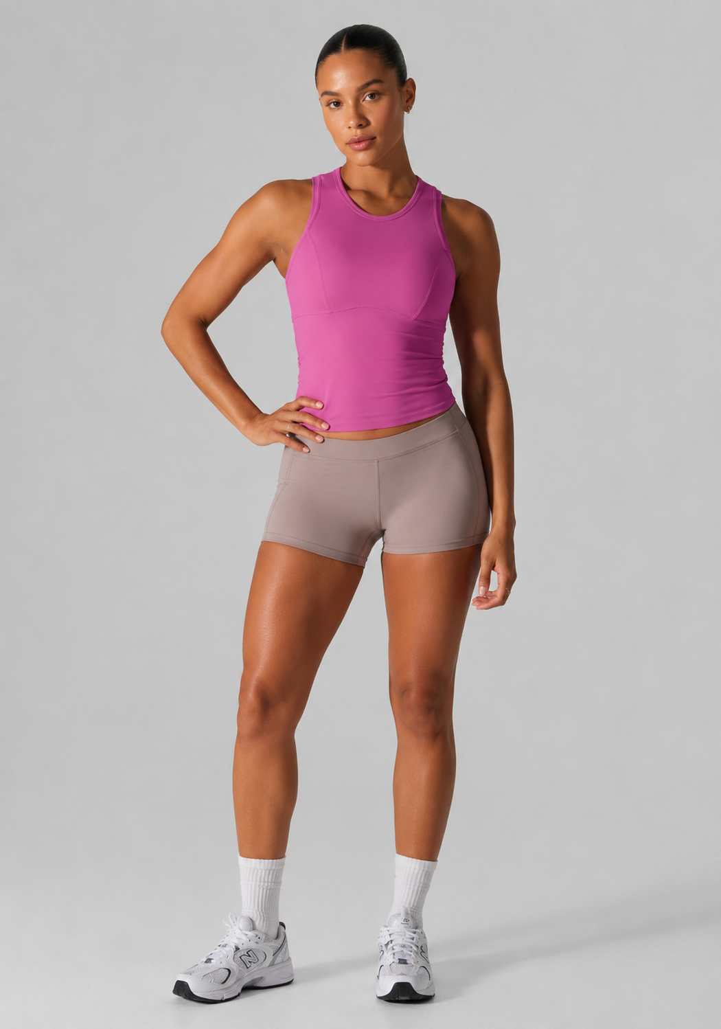 sport tank top women hot pink front view full outfit