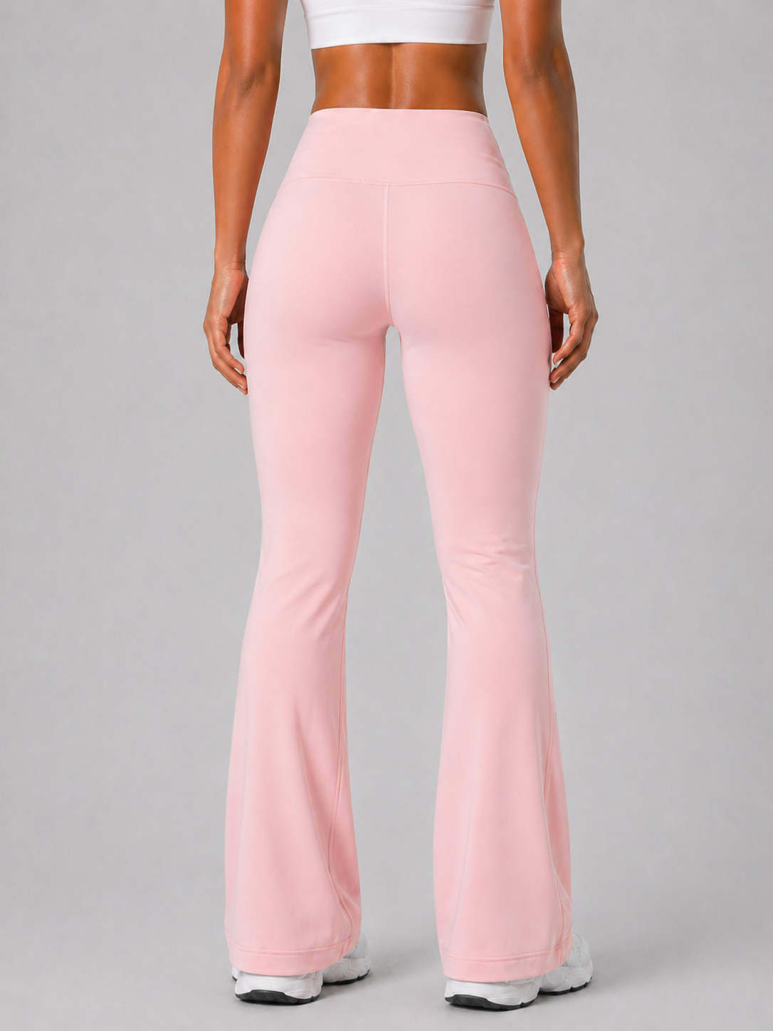 flare leggings women pink back view