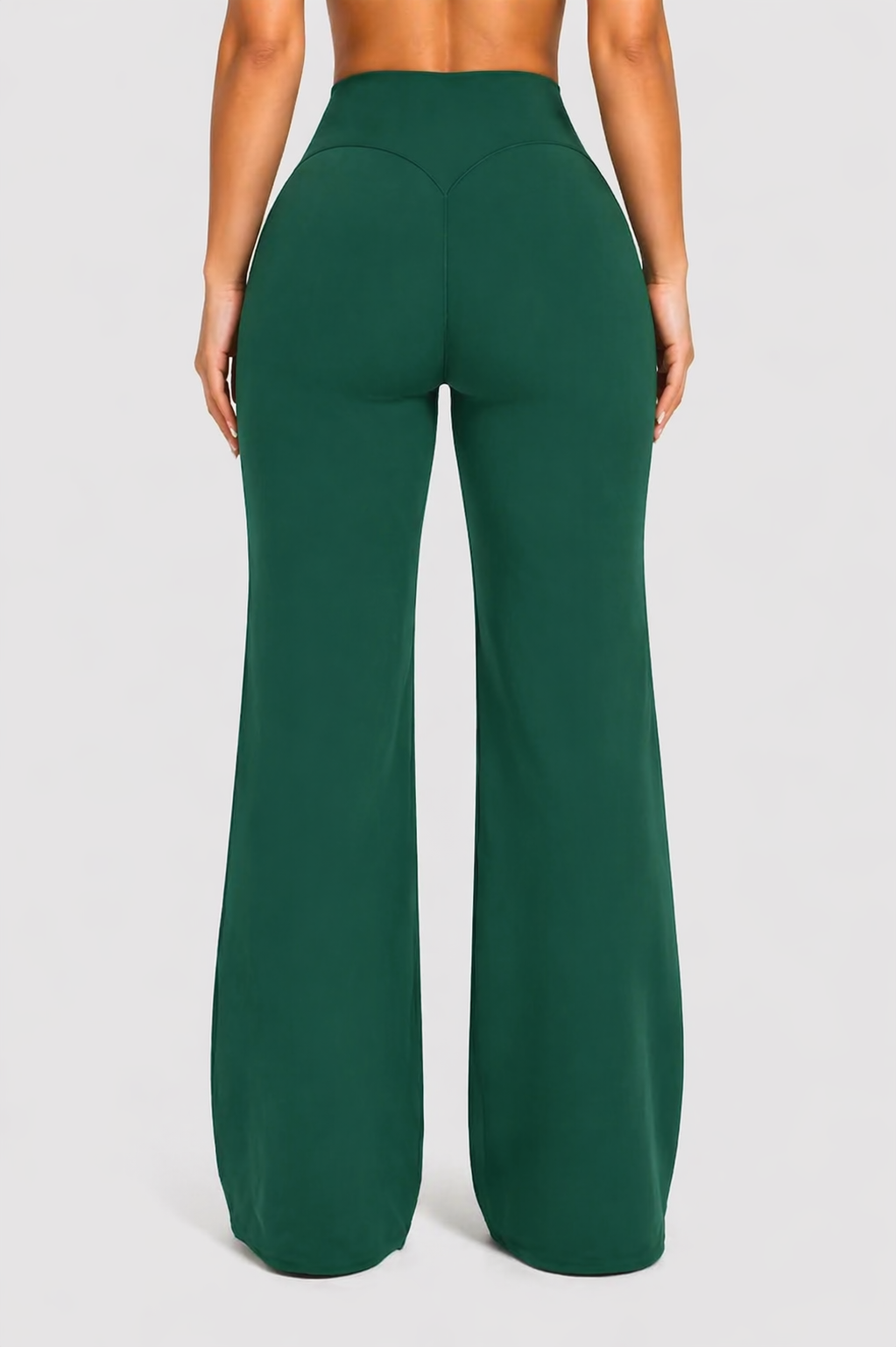 flare leggings women front view green