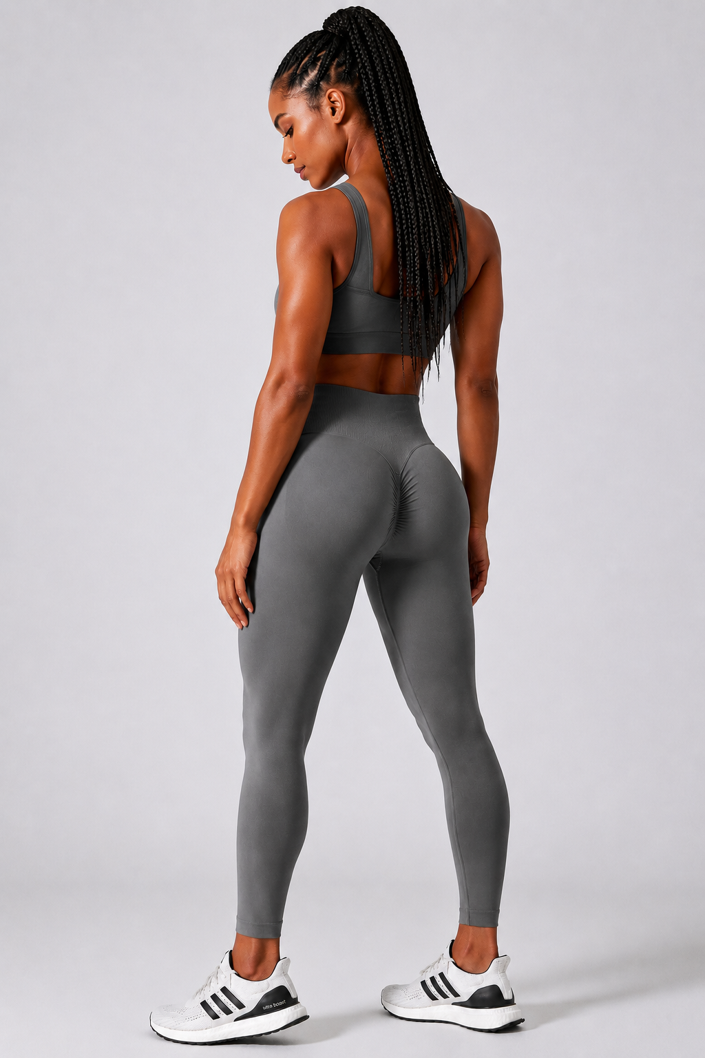 v waist seamless leggings gray activewear outfit