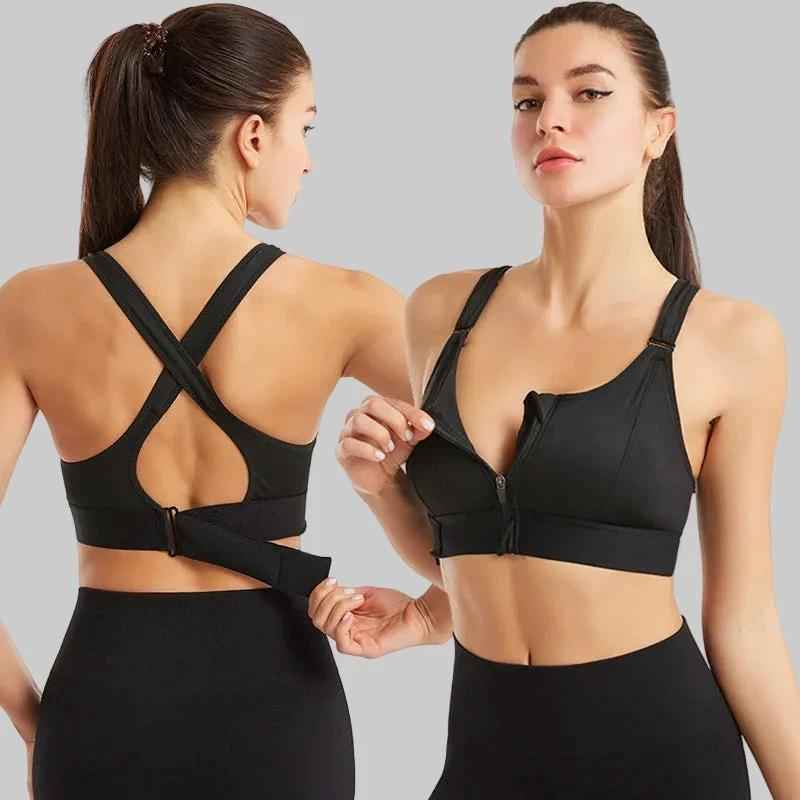 Sculpt Sports Bra – Front Zip & Adjustable - NORDUM.SHOP