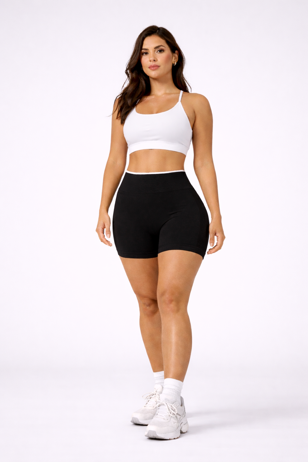 seamless high waist shorts women full body black
