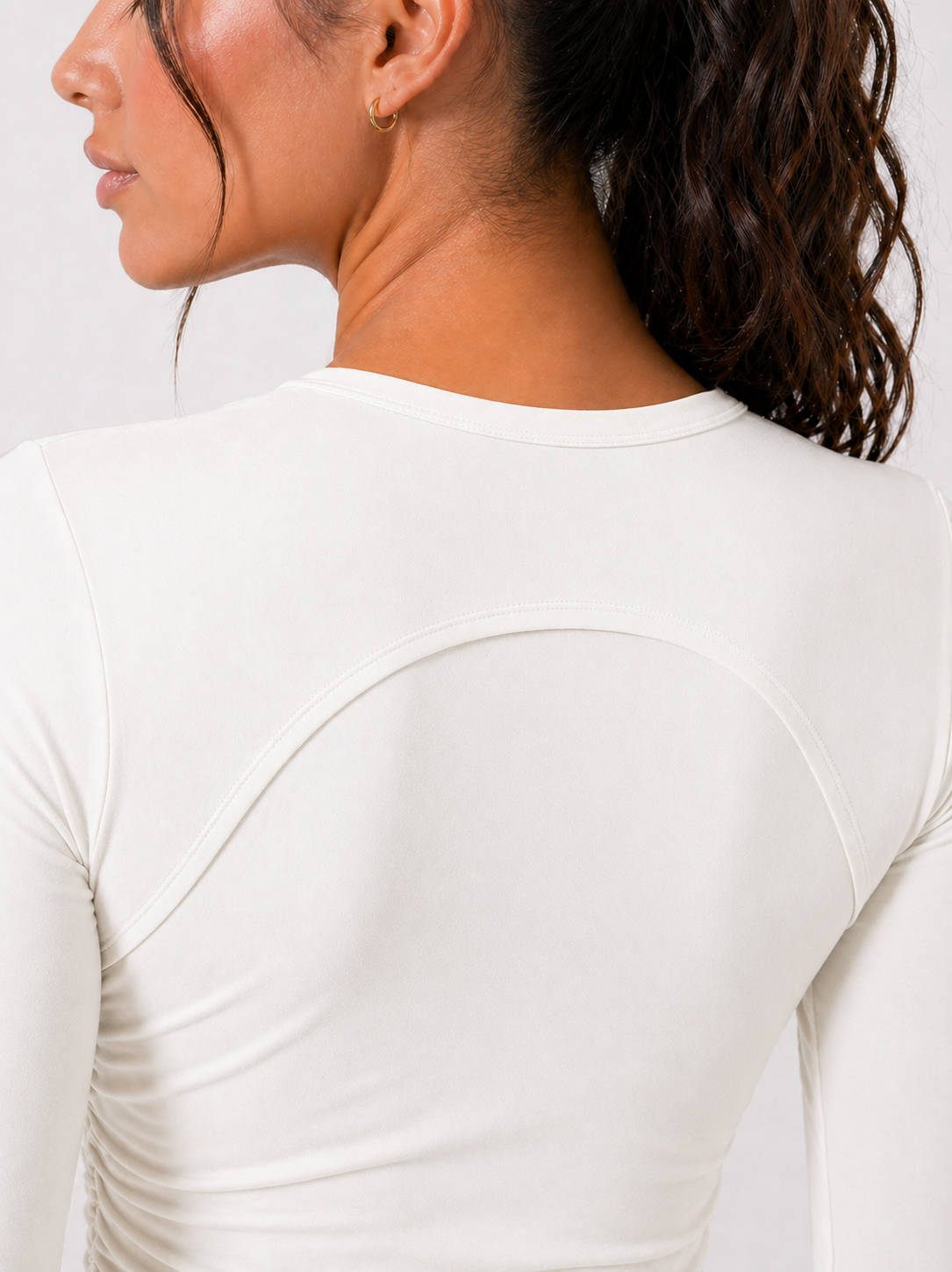 long sleeve training top women white close up back