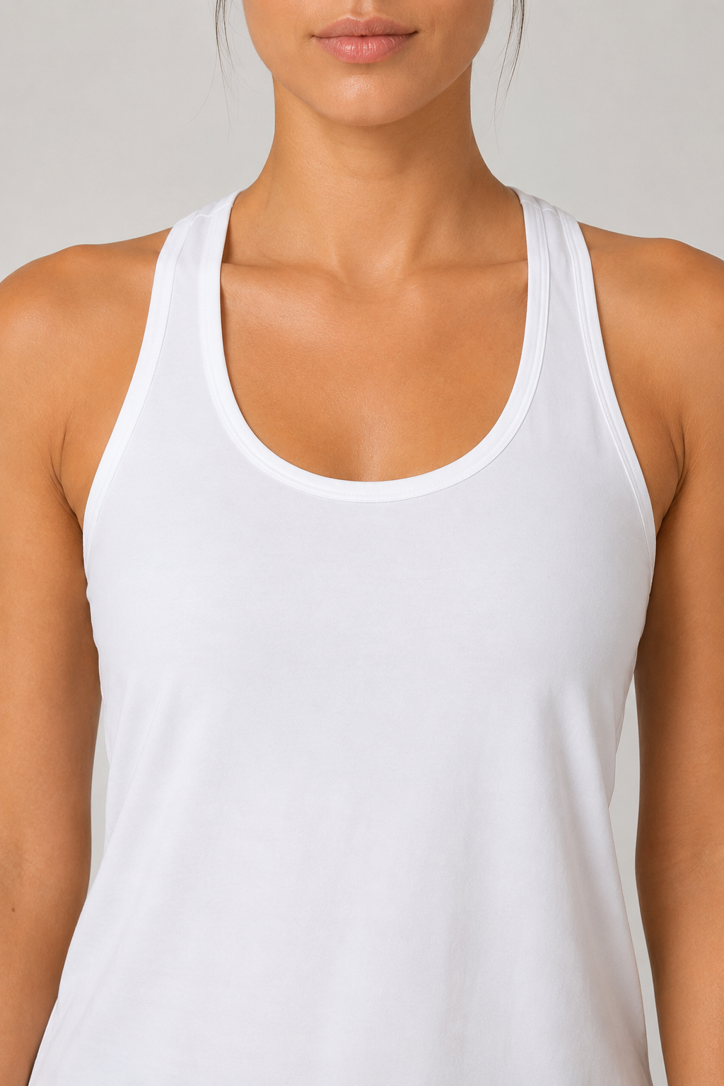 open back gym top women white seamless detail