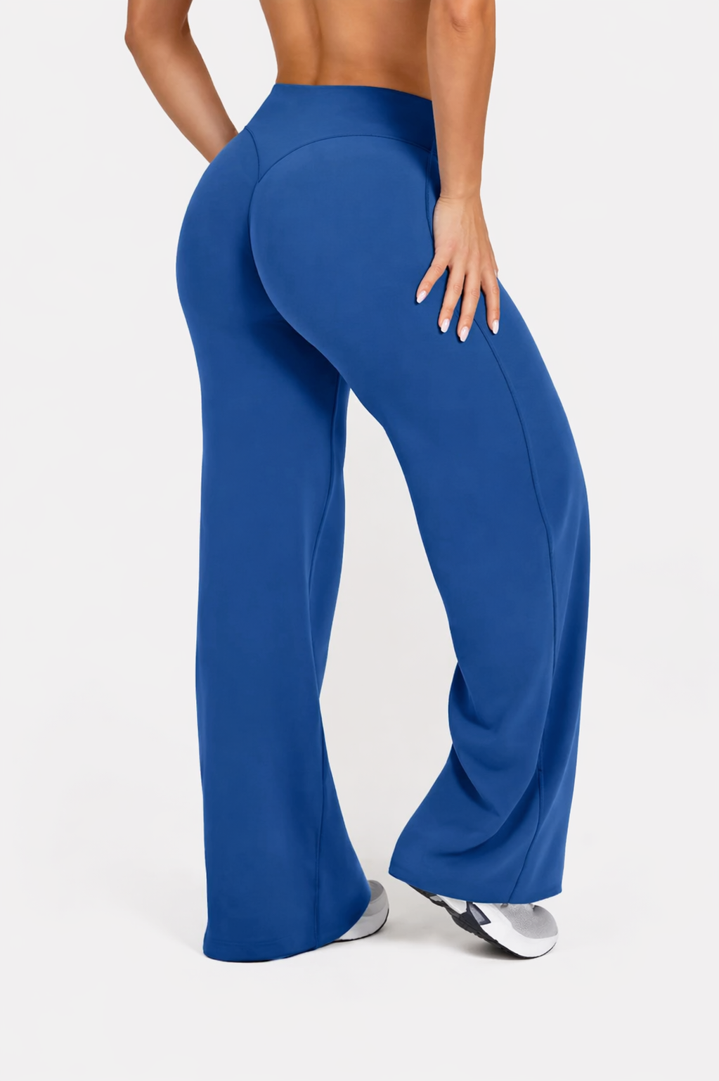 flare leggings women high waist blue