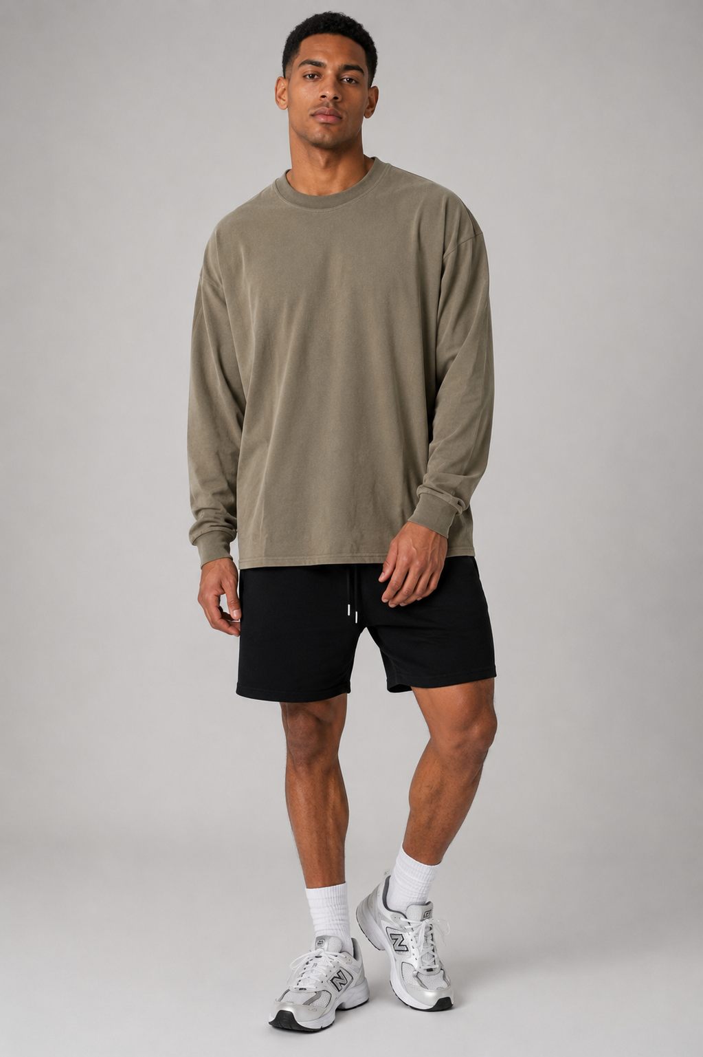 men’s everyday long sleeve military green full body outfit
