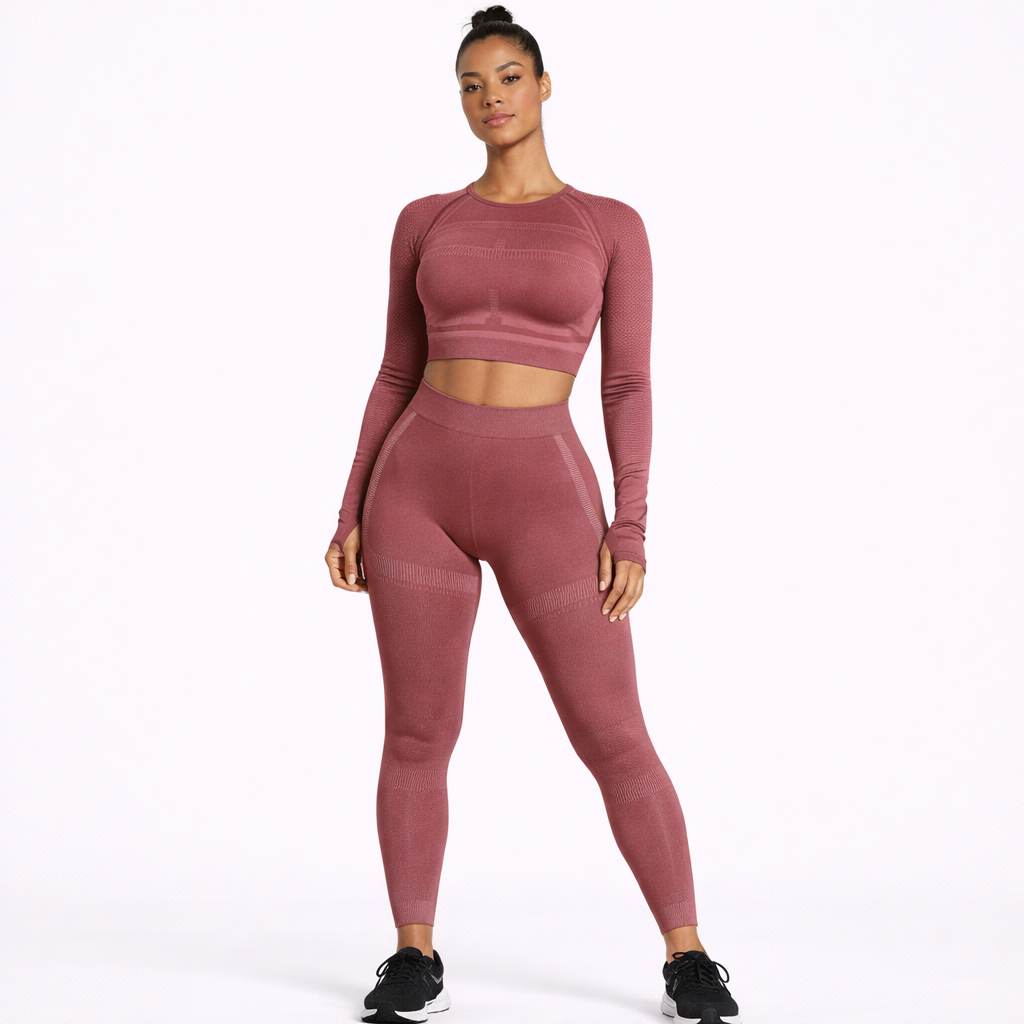Seamless Long Sleeve Fitness Set Women - NORDUM.SHOP
