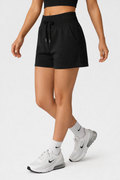 high waist sweat shorts women black