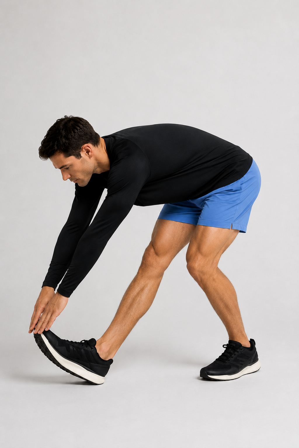 men's quick dry long sleeve black training stretch fit