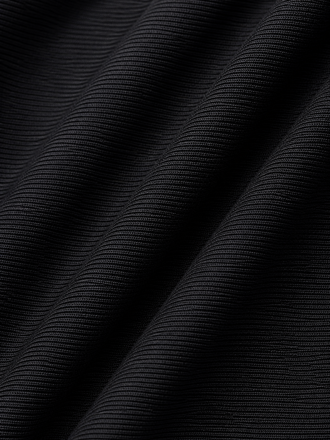high waist flare leggings black fabric close up