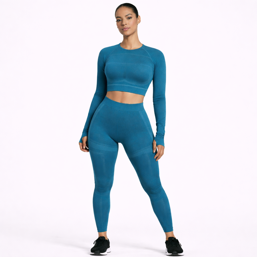 Seamless Long Sleeve Fitness Set Women - NORDUM.SHOP