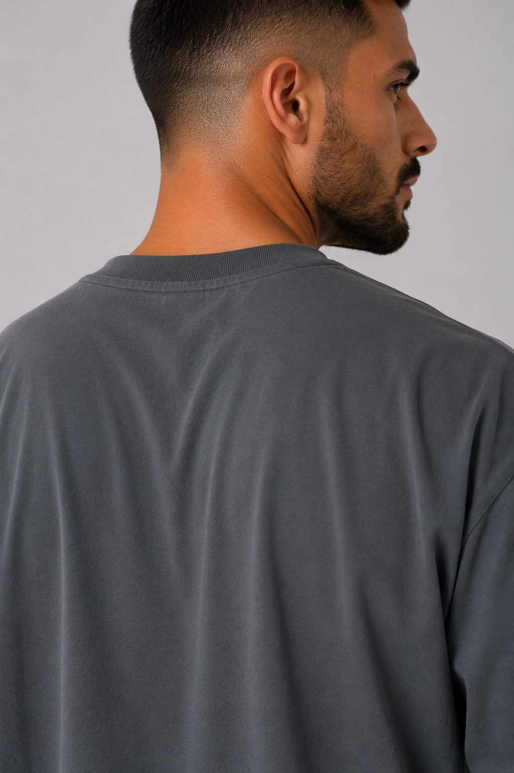 men’s everyday long sleeve dark grey rear fit view