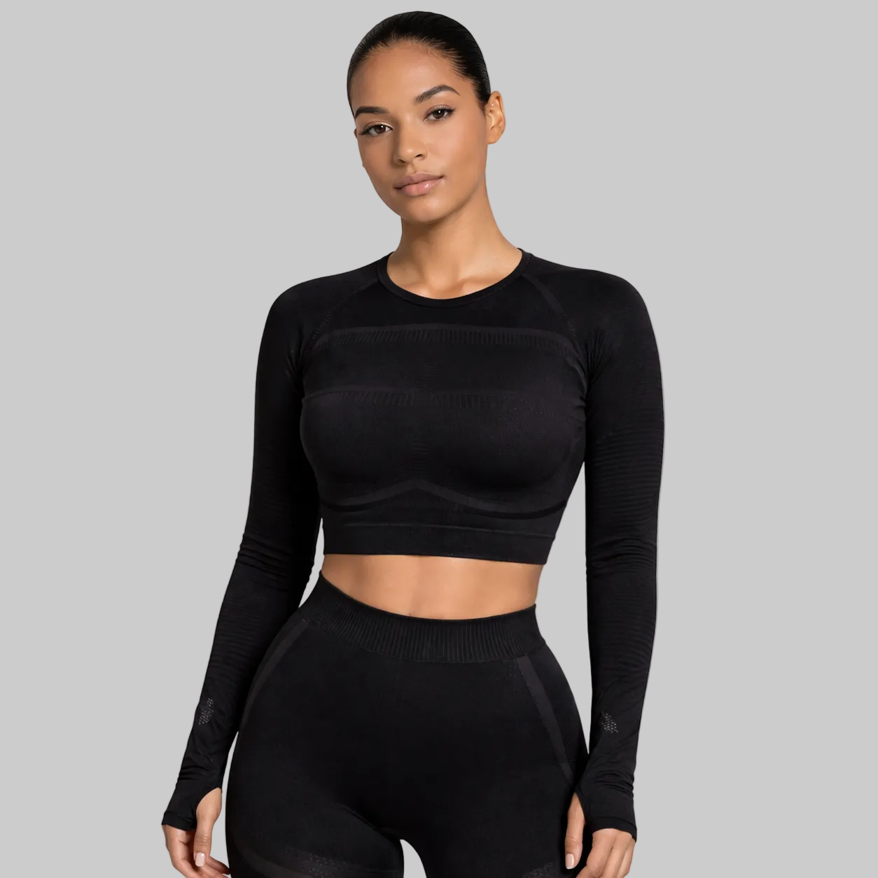Seamless Long Sleeve Fitness Set Women - NORDUM.SHOP