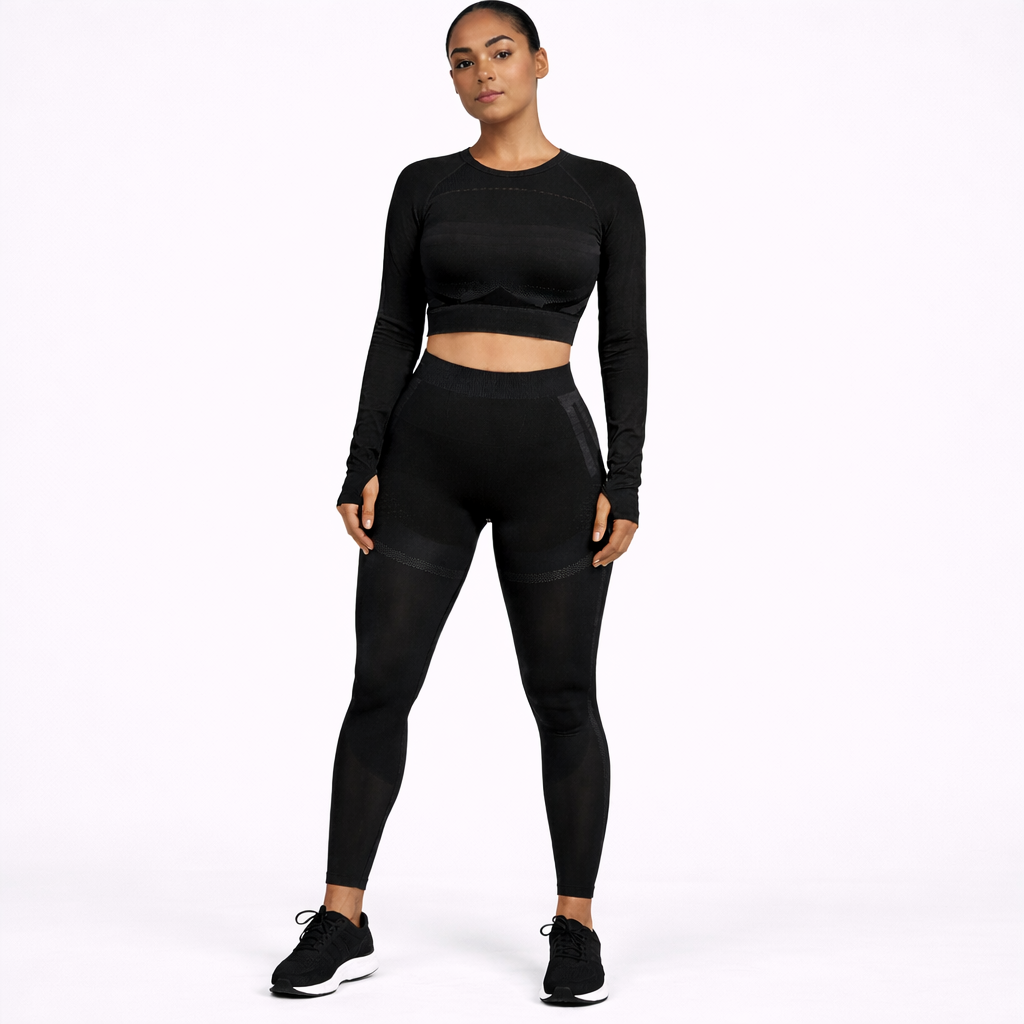 Seamless Long Sleeve Fitness Set Women - NORDUM.SHOP