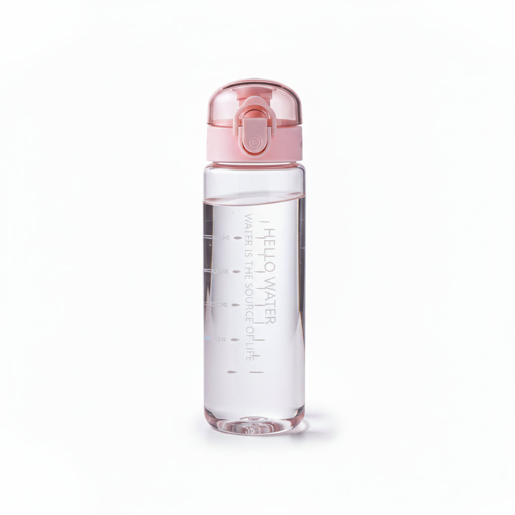AquaGuard Portable Hydration Transparent pink TwinTilt Steel Pet Feeder