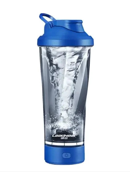 Fitness Shaking Cup Blue TwinTilt Steel Pet Feeder