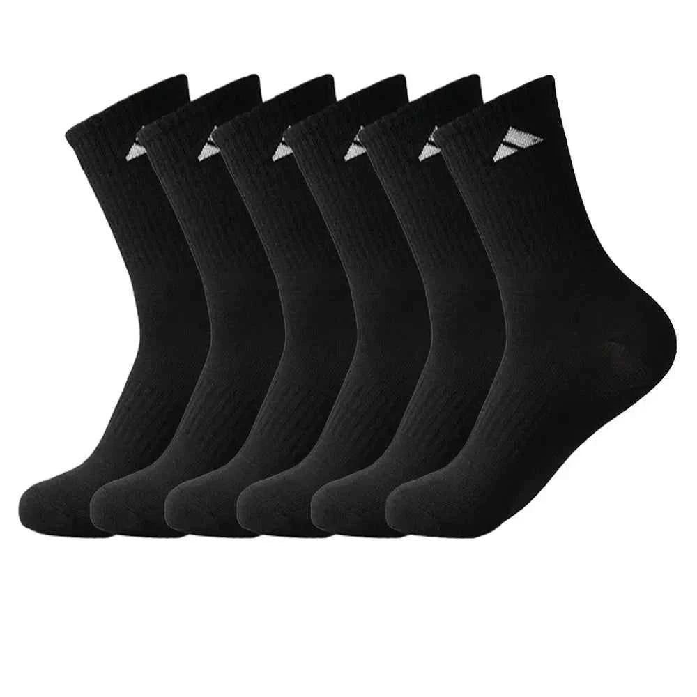gym socks black crew multipack front view