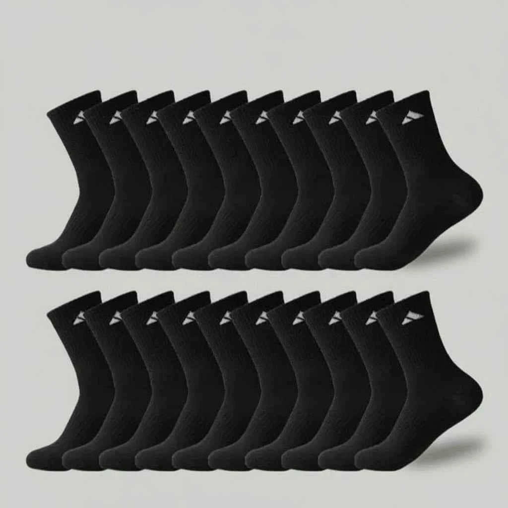 gym socks black multipack stacked view