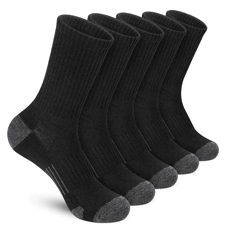5 Pair Athletic Socks Sport  Outdoor Crew Socks for Men Women - NORDUM.SHOP
