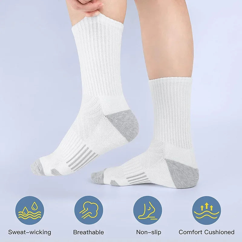 5 Pair Athletic Socks Sport  Outdoor Crew Socks for Men Women - NORDUM.SHOP