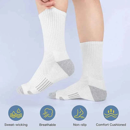 Athletic Crew Socks 5-Pack – Breathable Sports & Gym Socks - NORDUM.SHOP