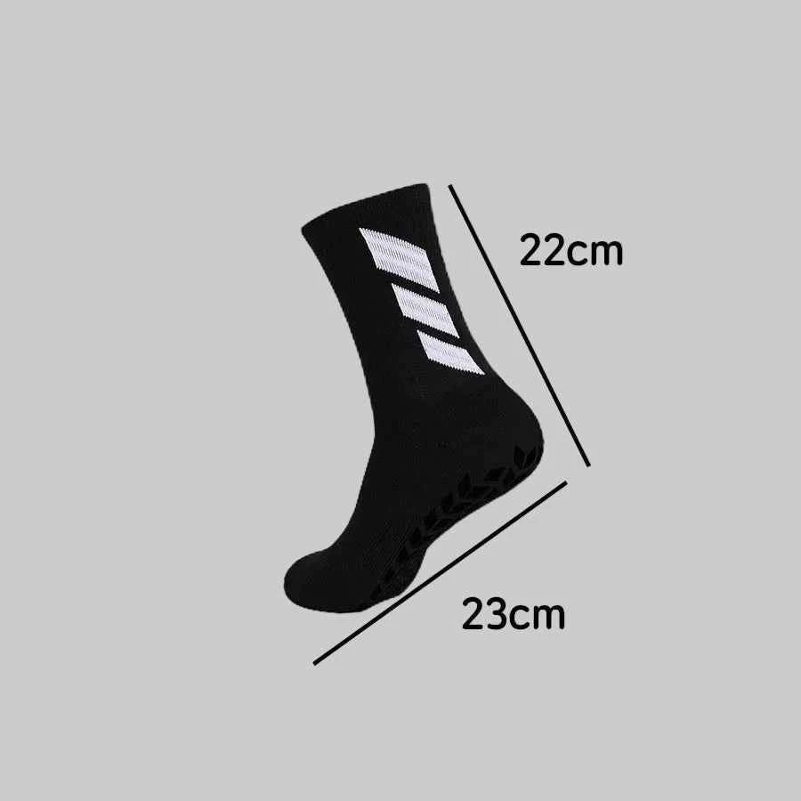 football grip socks anti slip side view with measurements