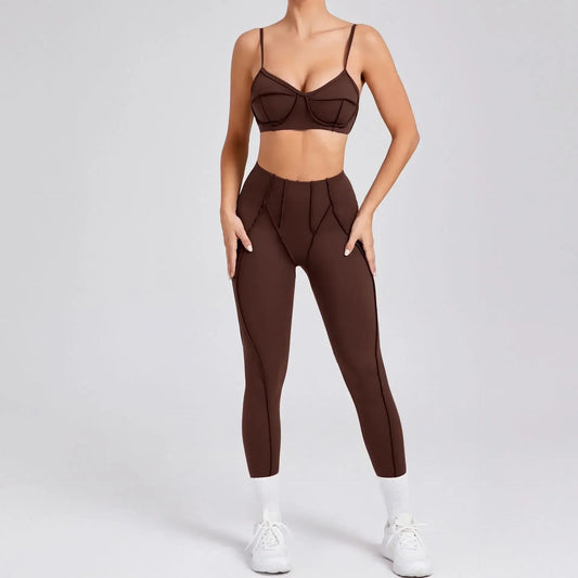 Seamless Sports Sets Trousers Backless Bra Suit Workout - NORDUM.SHOP