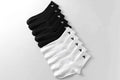 gym socks black and white mixed pack close view