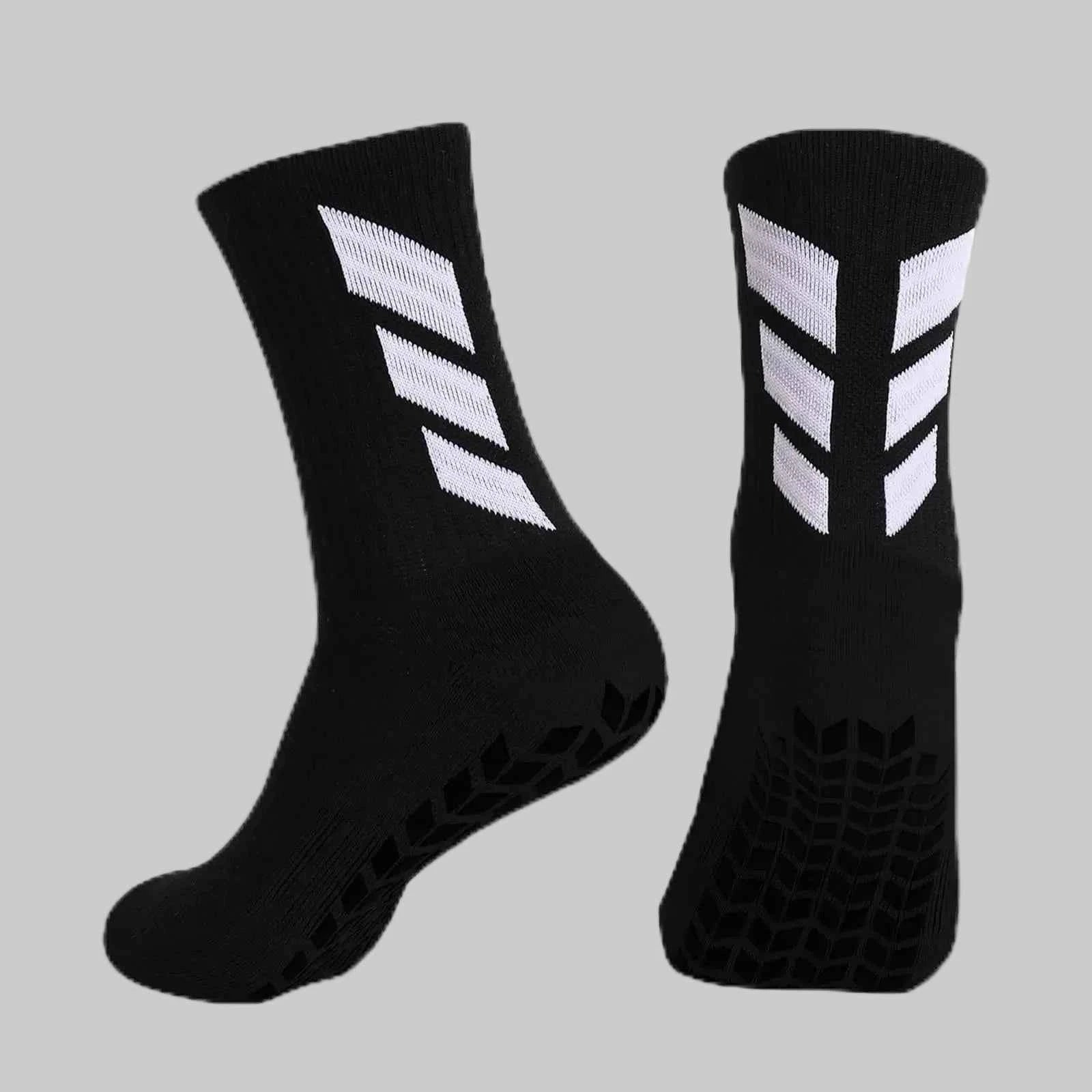 football grip socks anti slip black pair front